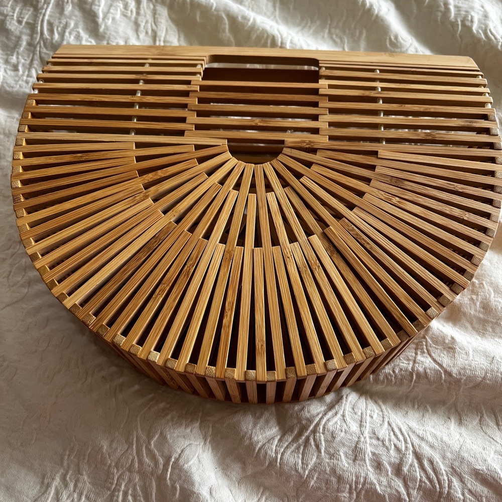 Bamboo Half-Moon Handbag